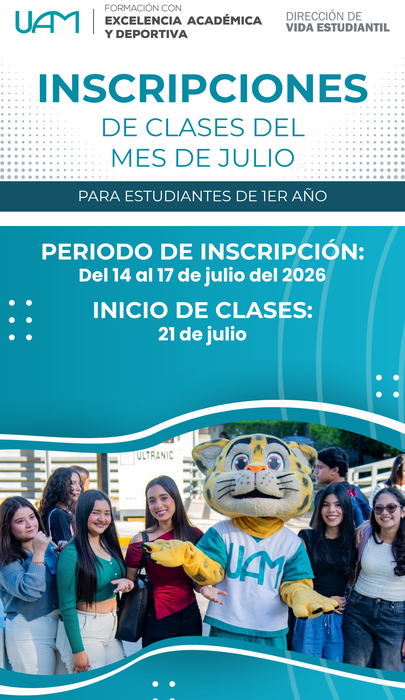 Inscripciones de clases del mes de Julio